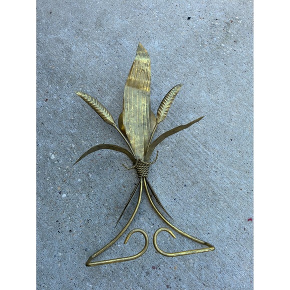 CBK Ltd Gold Metal Wheat Sheaf Wall Sconce Candle Holder Vintage 2000 Decor - Picture 4 of 4